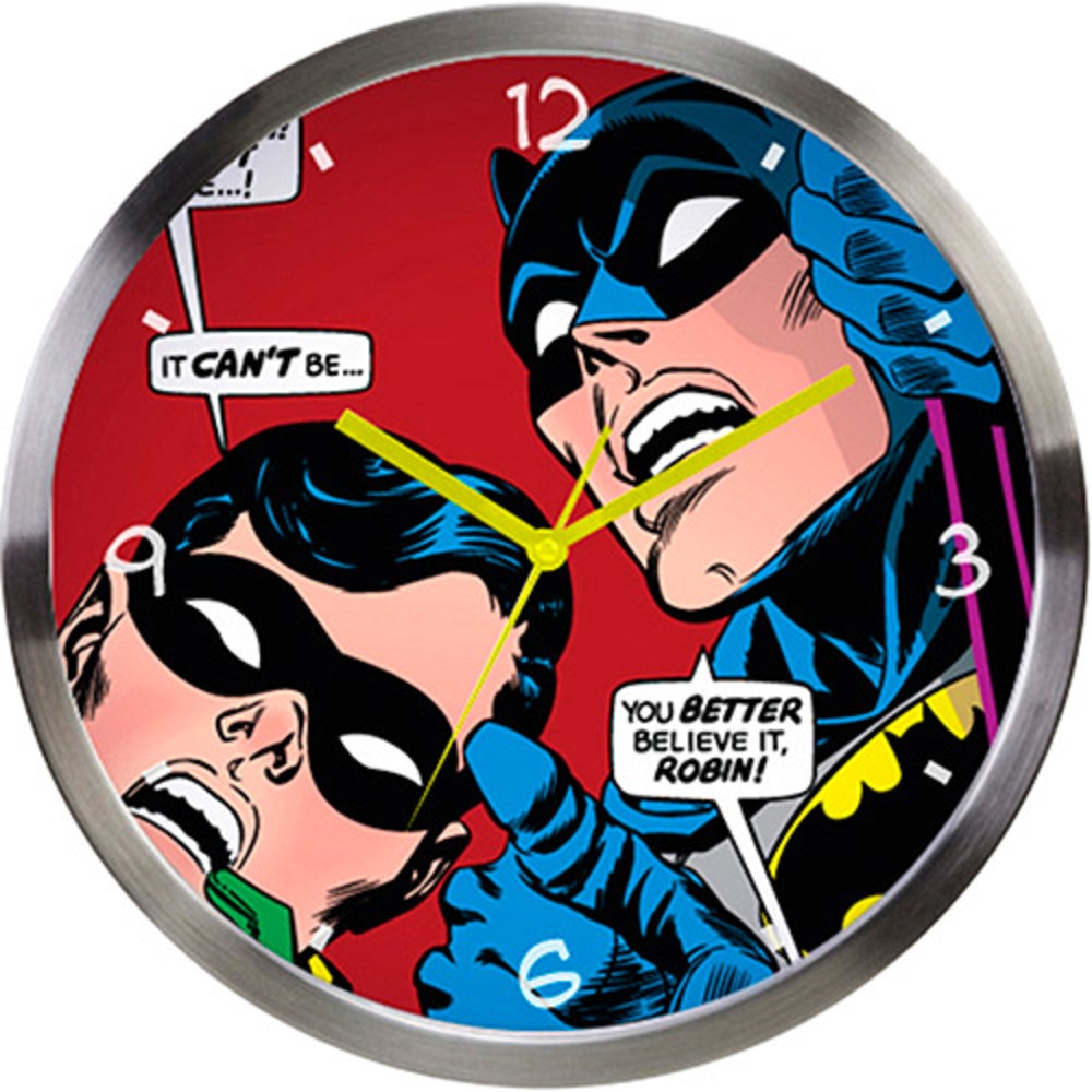 Relógio de Parede Metal DC Batman e Robin Looking Up Colorido - R$ 119,99