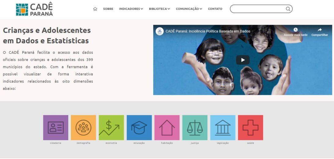 Plataforma CADÊ Paraná traduz dados da infância e juventude no estado