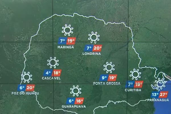 Previsão do Tempo Paraná: confira como vai ser a semana no estado