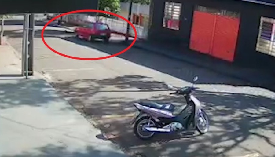 Cachorro é atropelado no centro de Porecatu e amigo corre para socorrê-lo; veja vídeo