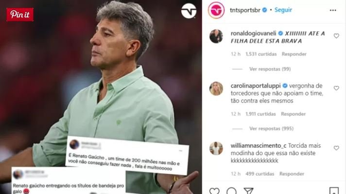Filha de Renato critica torcida do Flamengo após eliminação na Copa do Brasil