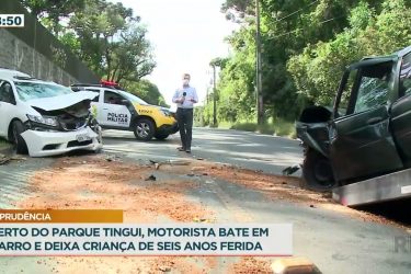 Motorista bate em carro e deixa criança de seis anos ferida, perto do Parque Tingui
