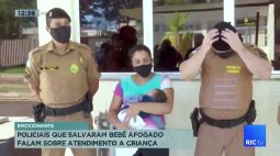 Vídeo mostra ação de policiais para salvar bebê engasgado, em Cascavel