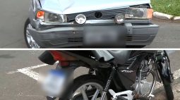 Vídeo: Motociclista é atingido por carro e fica gravemente ferido em avenida de Maringá