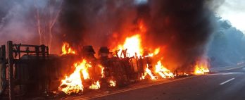 Caminhão pega fogo e homem morre carbonizado em Nova Laranjeiras