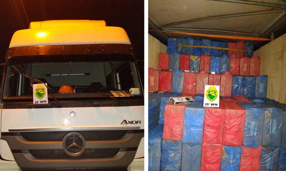 Caminhão é apreendido com 300 caixas de cigarros paraguaios no interior do PR
