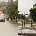 Tempestade faz Rio Belém transbordar em Curitiba; semáforos desligaram e ruas alagaram