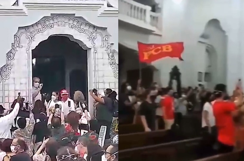 Militantes de esquerda invadem igreja em Curitiba