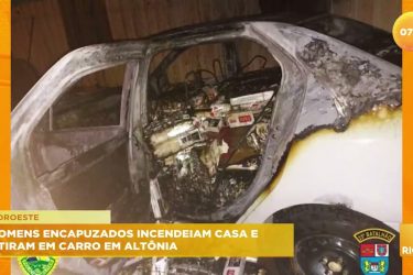 Homens encapuzados incendeiam casa e atiram em carro em Altônia