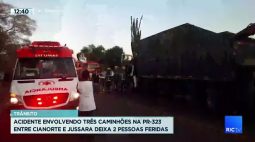 Acidente envolvendo três caminhões na PR-323 entre Cianorte e Jussara deixa duas pessoas feridas