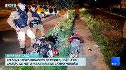 Imagens impressionante de perseguição a um ladrão de moto pelas ruas de Campo Mourão