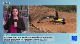Máquina escavadeira furtada em São Sebastião da Amoreira