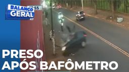 Motorista embriagado atinge moto e acaba preso após teste do bafômetro
