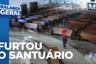 Ladrão tenta furtar caixa de dinheiro do santuário Santa Rita de Cássia no Hauer